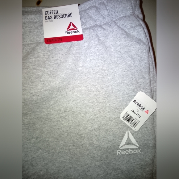 Men's Reebok Light Gray Sweatpants - Picture 2 of 3
